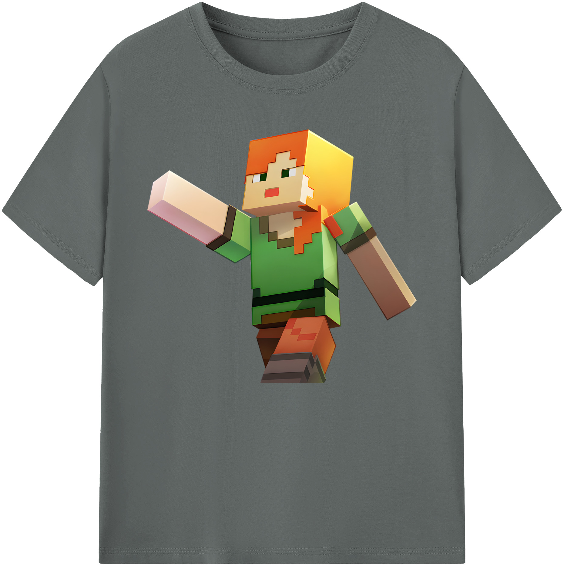 （画像用） マインクラフト ブロックの世界 Minecraft MC Block world 綿100％ メンズ半袖Tシャツ｜肌触りやわらか＆通気性